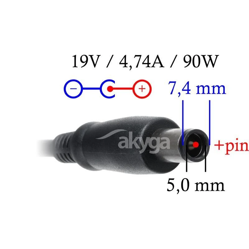 AKYGA AK-ND-04 nešiojamojo kompiuterio maitinimo adapteris AK-ND-04 19V/4.74A 90W 7.4x5.0 mm + kaištis HP