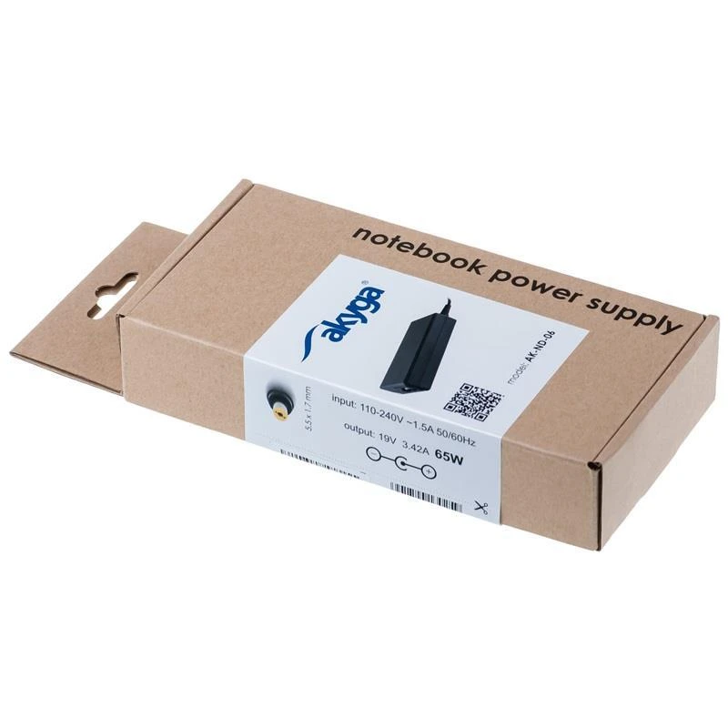 Nešiojamojo kompiuterio pakrovėjas Akyga AK-ND-06 (19V / 3.42A 65W 5.5 x 1.7mm) ACER 1.2m
