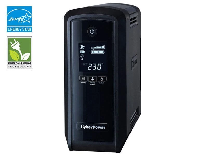 CYBERPOWER CP900EPFCLCD UPS 900VA/540W Sinewave PFC kompatibel Žalias Power LCD Ekranas USB valdymo programinė įranga