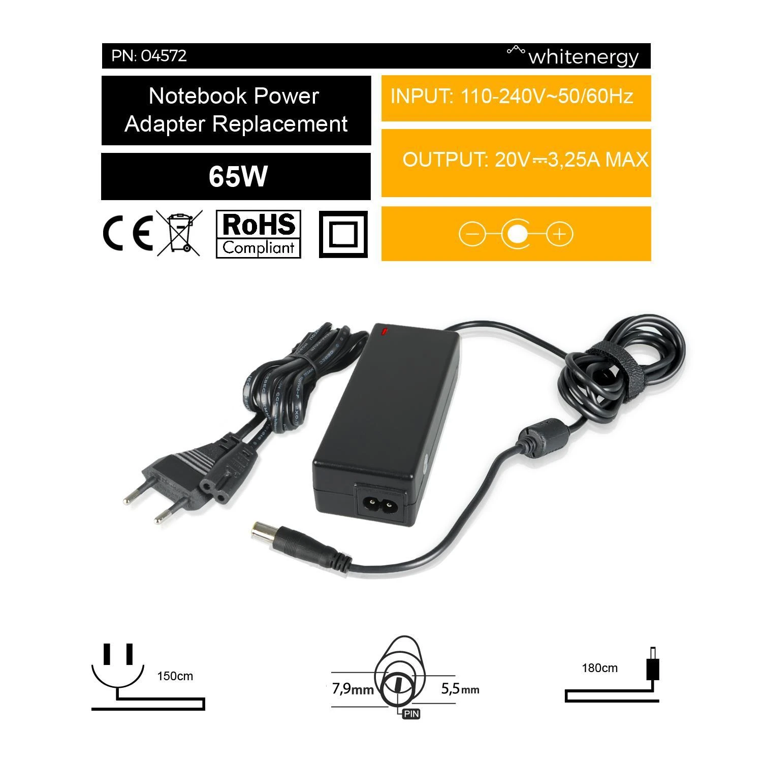 NK pakrovėjas Whitenergy 20V/3.25A 65W