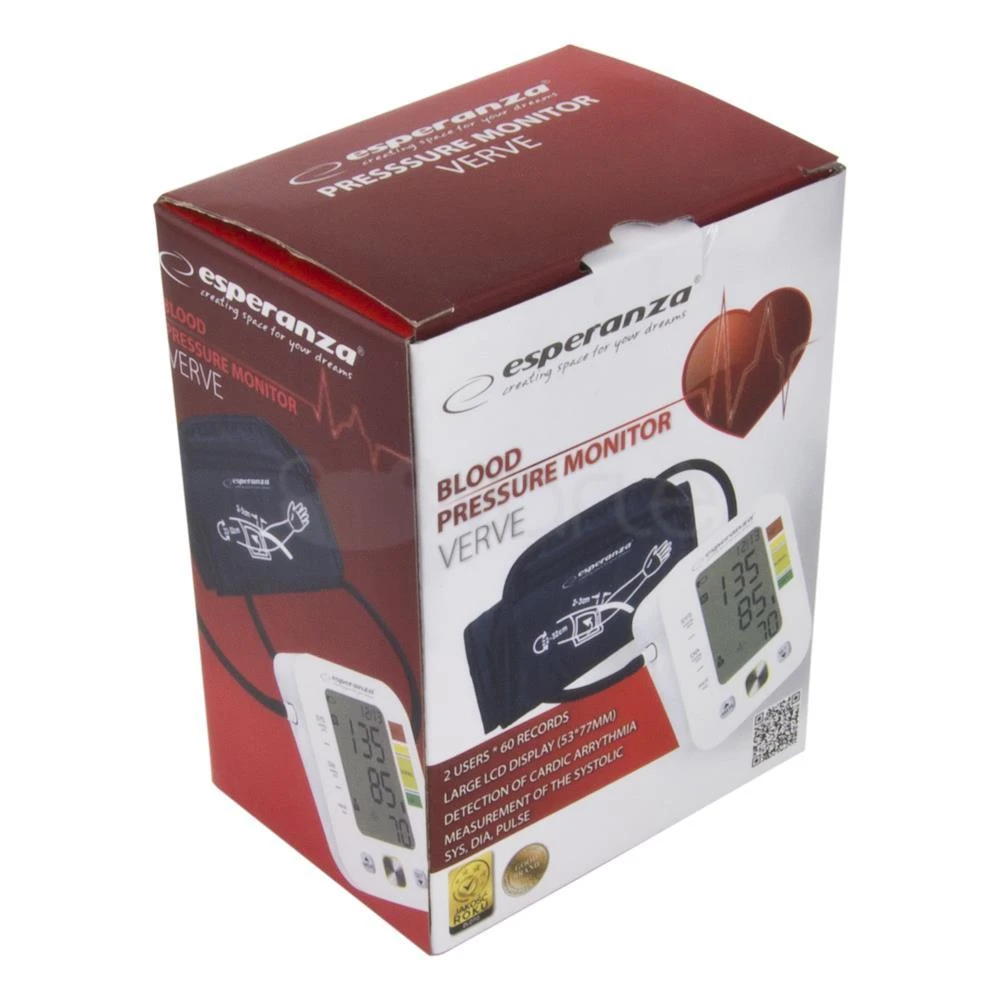 Kraujospūdžio matuoklis ESPERANZA ECB003 - 5901299954256 VERVE ARM BLOOD PRESSURE MONITORIUS