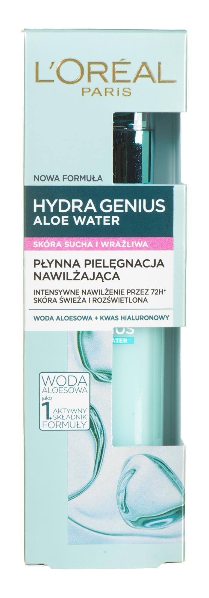 L'Oral Paris Hydra Genius Aloe Vanduo sausai ir jautriai odai, 70 ml,  modelis - 1102, ema kaina | Varle.lt