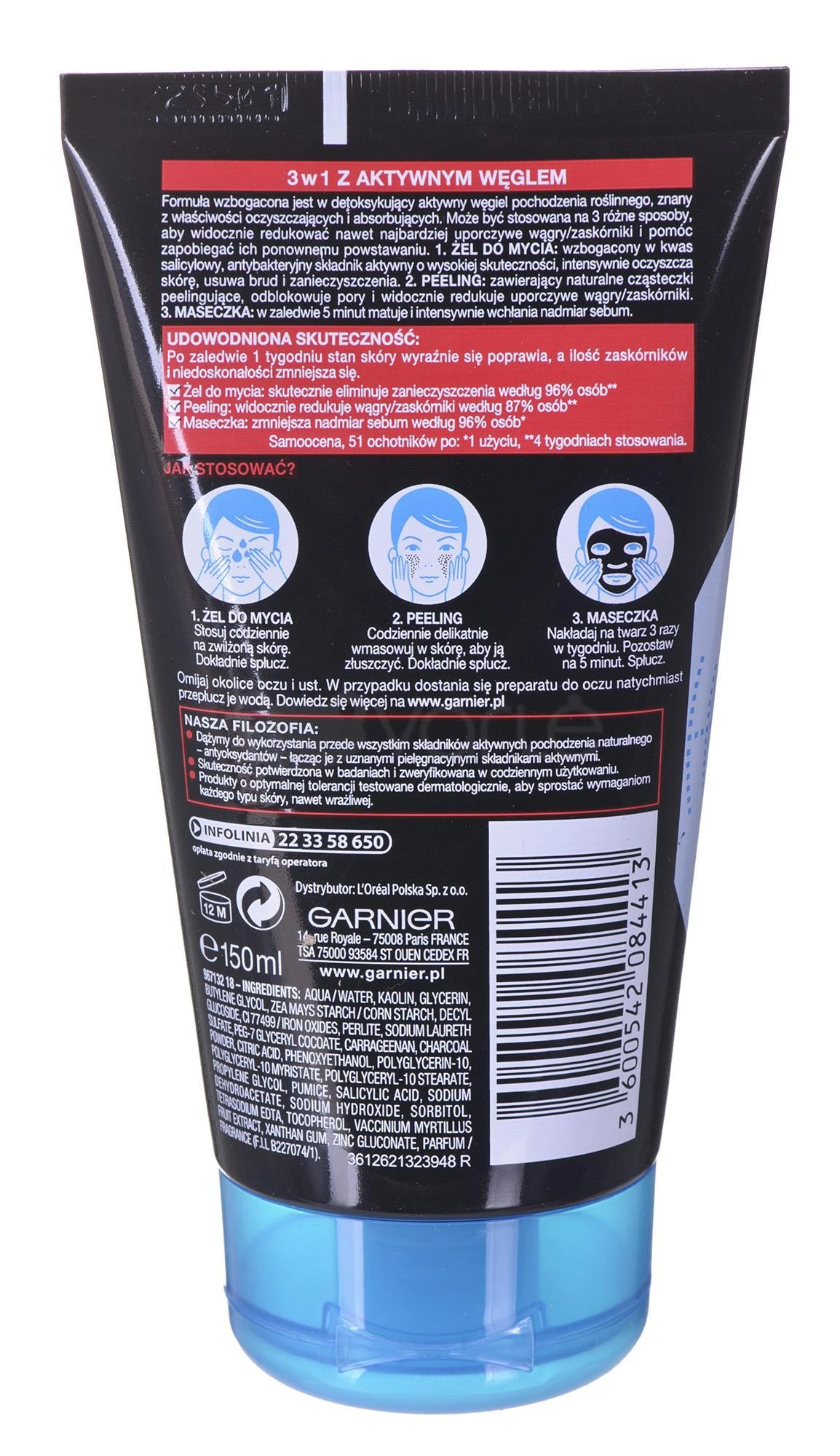 Garnier Pure Skin aktyvioji anglis, 150 ml
