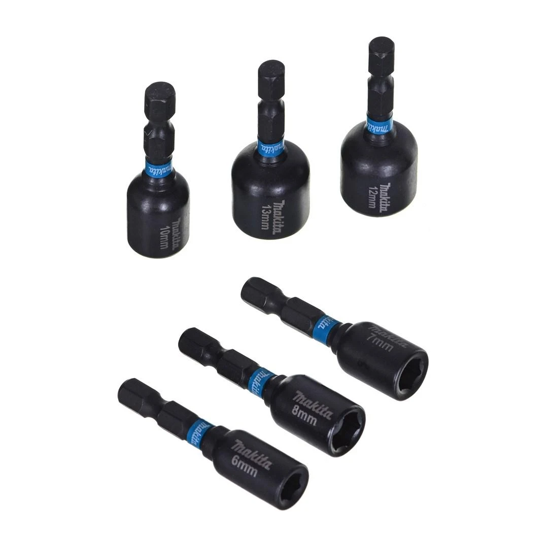 Makita IMPACT Juodas komplektas 6vnt. 1/4"(6, 7, 8, 9, 10, 12 ja 13 mm) E-15768