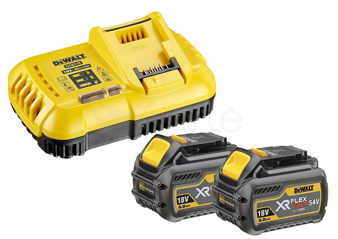 DeWalt DCB118T2 įkroviklis su dviem 6,0 Ah akumuliatoriais