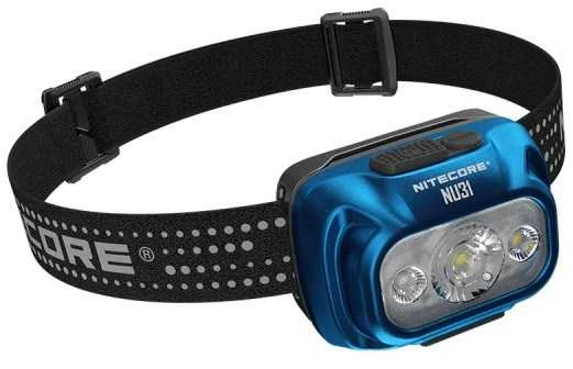 Mėlyna Nitecore NU31 mėlynas headlamp prožektorius
