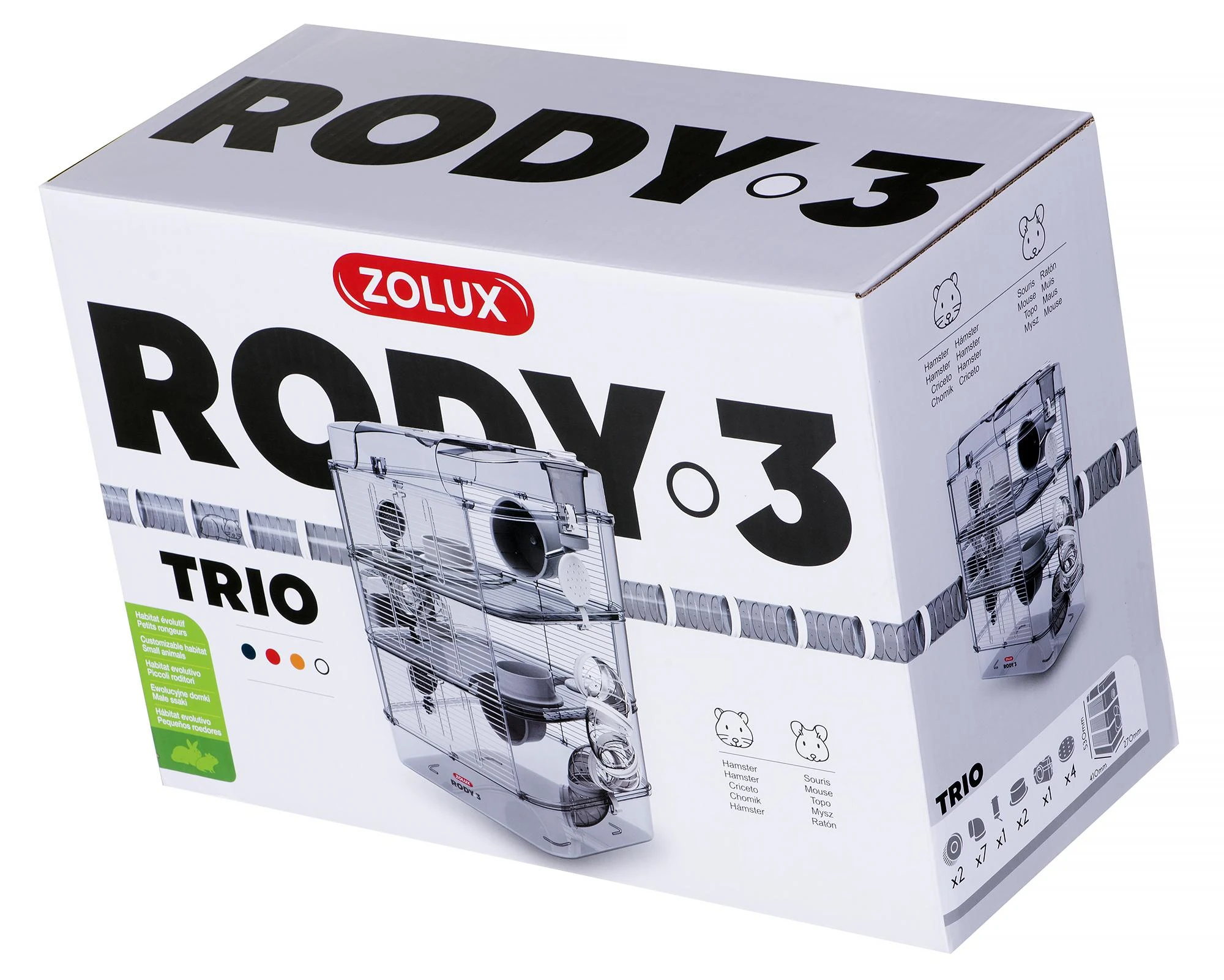 Narvas graužikams Zolux RODY3 Trio, baltas