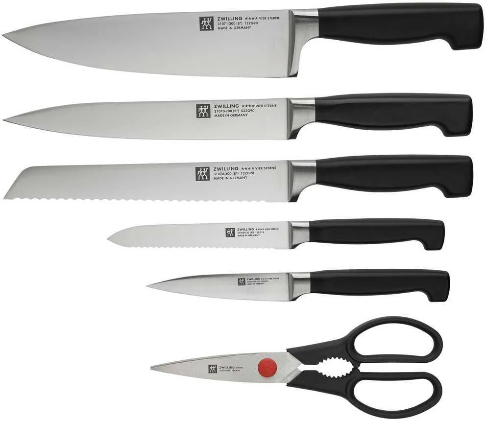 ZWILLING FOUR STAR 7 dalių tamsaus uosinio peilių rinkinys su KIS technologija