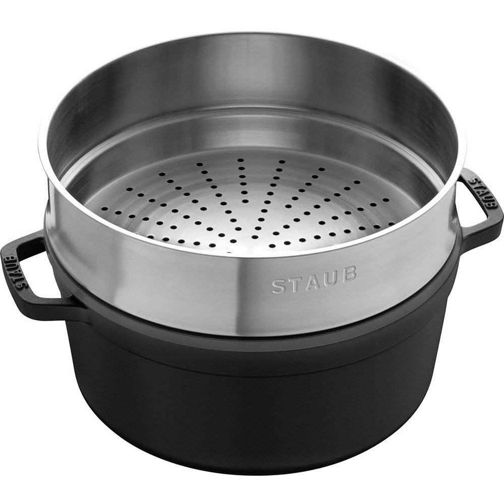 STAUB LA COCOTTE Puodas żeliwny apvalus su wkładem 5.2 ltr, juoda