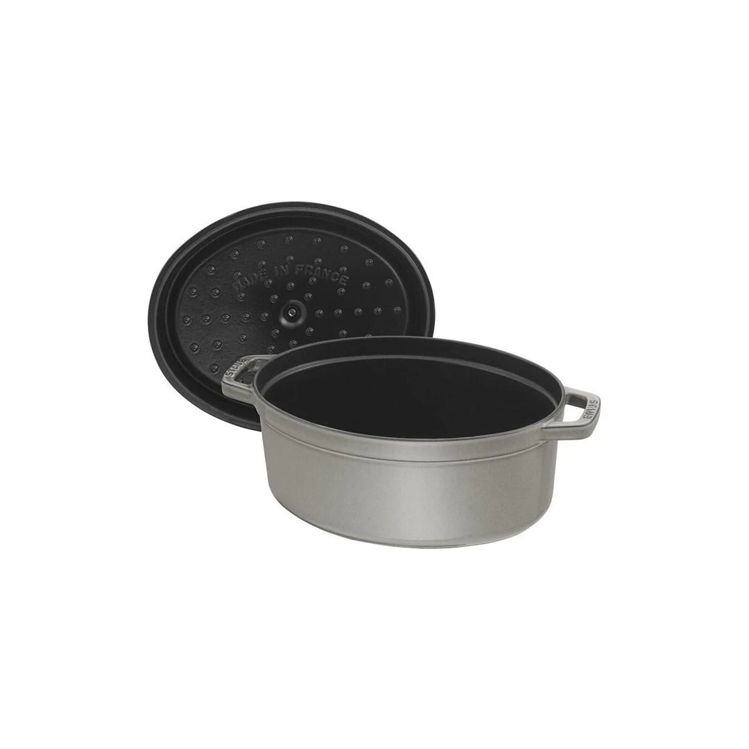Ovalus ketaus puodas STAUB, 31 cm, 5,5 l, spalva: pilka