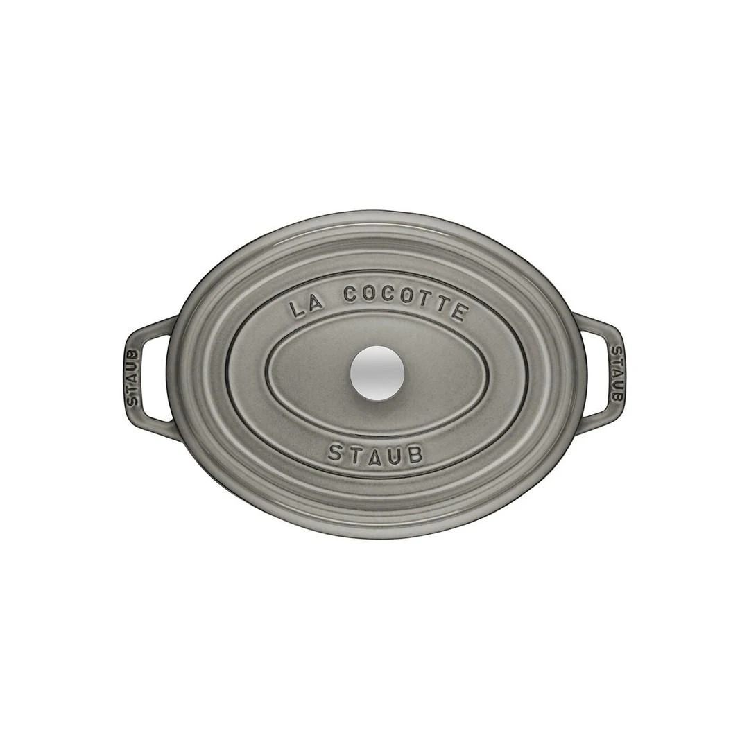 Ovalus ketaus puodas STAUB, 31 cm, 5,5 l, spalva: pilka
