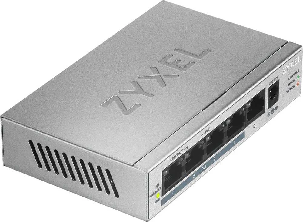 Šakotuvas ZYXEL GS1005-HP 5 prievadų GbE nevaldomas PoE jungiklis