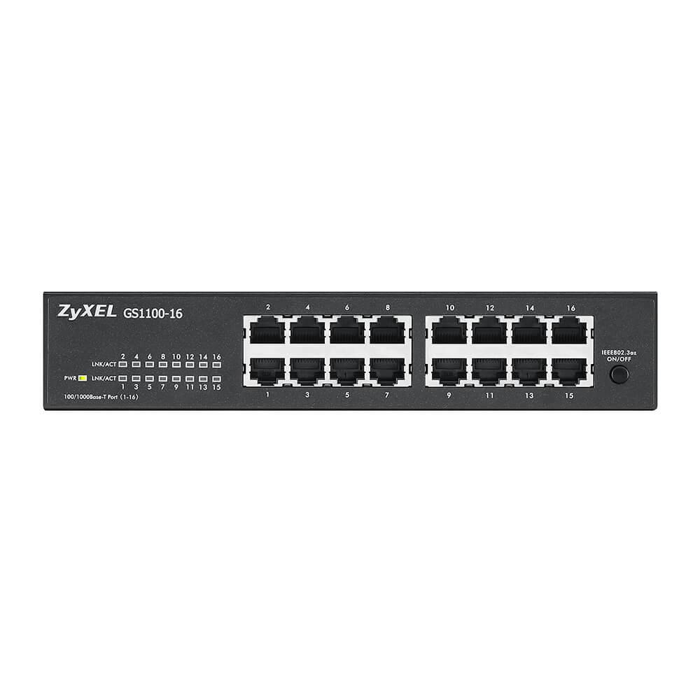 Šakotuvas ZYXEL GS1100-16 16 PORT GIGABIT UNMANAGED SWITCH V3 (5Y WARRANTY)