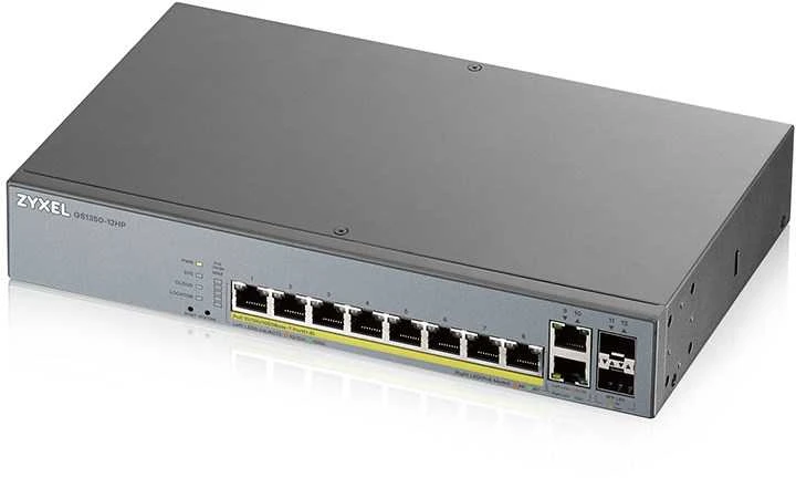 Zyxel GS1350-12HP-EU0101F tinklo komutatorius valdomas L2 Gigabit Ethernet (10/100/1000) Power over Ethernet (PoE) pilkas