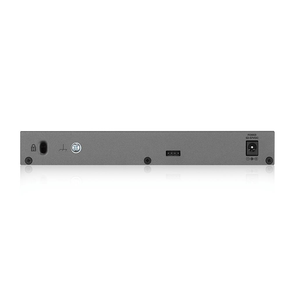 Šakotuvas ZYXEL GS1350-6HP, 6 prievadų valdomas CCTV POE komutatorius, didelio nuotolio, 60 W, 802.3BT (1 metų NCC PRO paketo licencija) (5 metų garantija)
