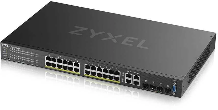 ZYXEL GS2220-28HP, ES REGIONAS, 24 PRIEVADŲ GBE L2 POE KOMUTATORIUS SU GBE UPLINK (1 METŲ NCC PRO PACK LICENCIJA) (5 METŲ GARANTIJA)