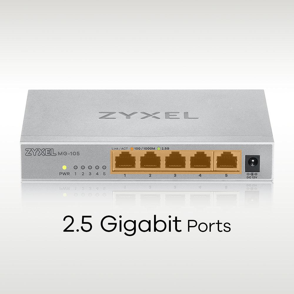 Šakotuvas TP-Link ZYXEL MG-105 5 PORTS DESKTOP 2,5G MULTIGIG UNMANAGED DESKTOP SWITCH