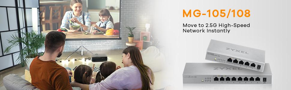 Šakotuvas TP-Link ZYXEL MG-105 5 PORTS DESKTOP 2,5G MULTIGIG UNMANAGED DESKTOP SWITCH