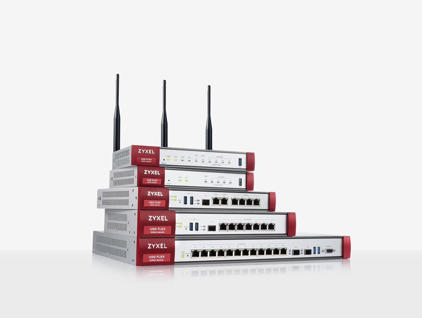 Šakotuvas ZYXEL USG FLEX100, VERSION 2, 10/100/1000,1*WAN, 4*LAN/DMZ PORTS, 1*USB WITH1 YR GOLD SECURITY PACK