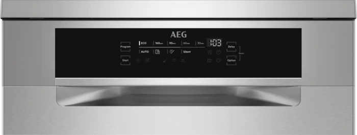 60cm. pločio ner.plieno spalvos laisvai pastatoma indaplovė AEG FFB74707PM