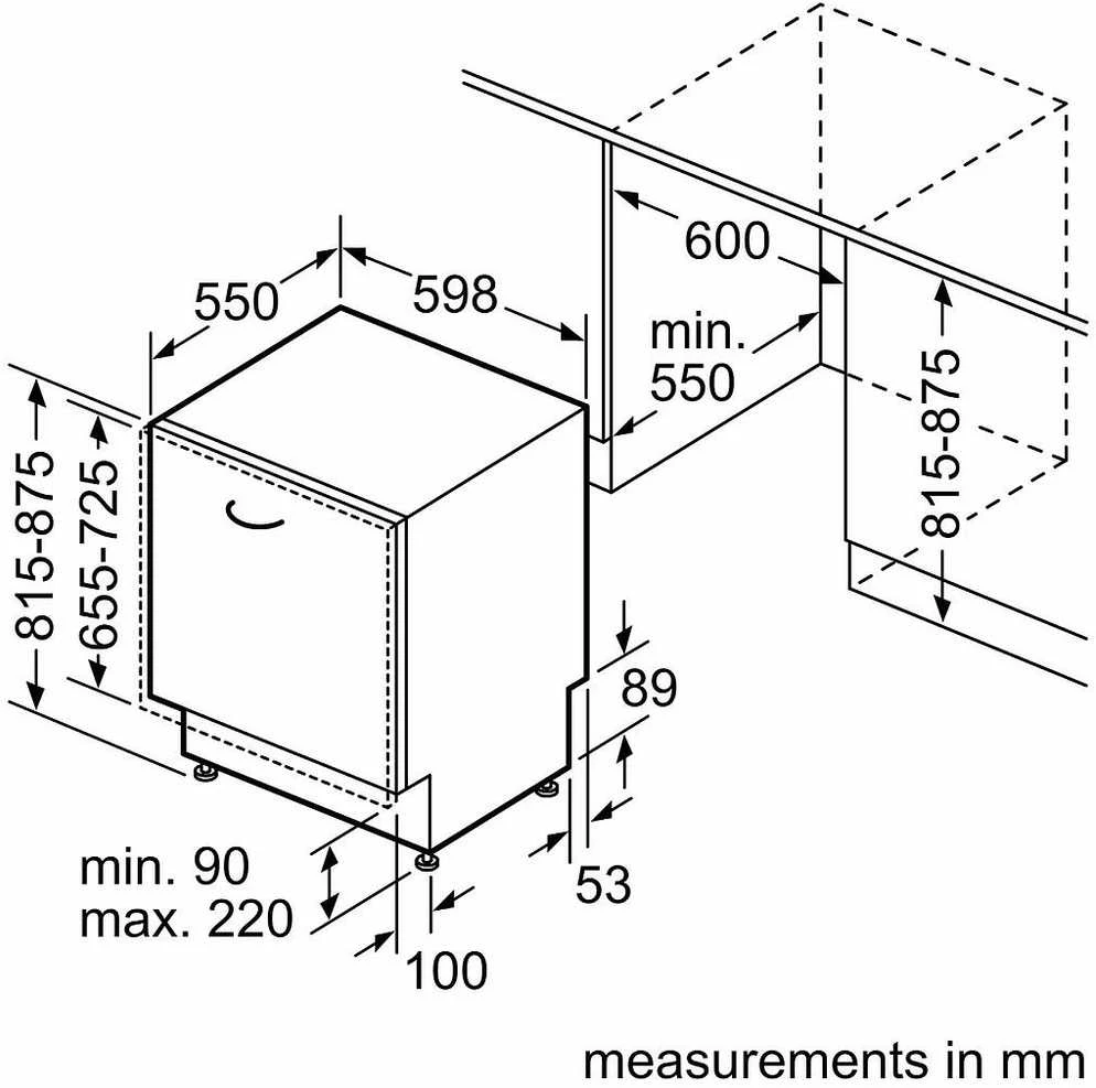 Bosch SMV41D10EU Serija 4, Visiškai integruota indaplovė, 60 cm