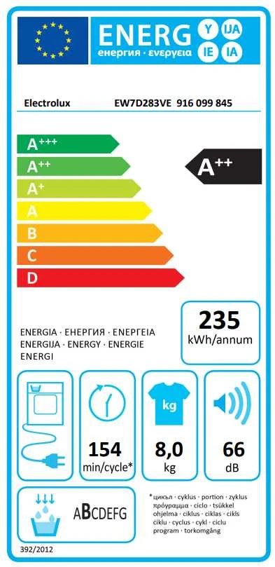 Džiovyklė Electrolux EW7D283VE