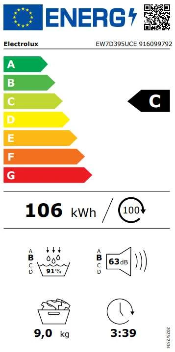 Džiovyklė Electrolux EW7D395UCE