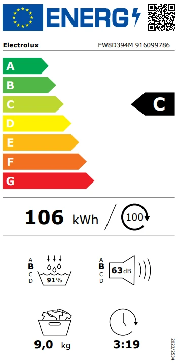 Džiovyklė Electrolux EW8D394M