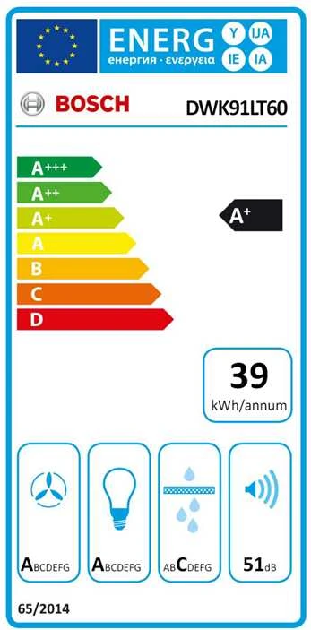 Bosch DWK91LT60 Serija 8, Prie sienos montuojamas gartraukis, 90 cm, skaidrus stiklas su juodu atspaudu, Juoda