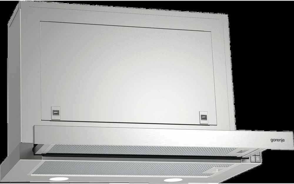 Gartraukis Gorenje | Hood | BHP623E8X | Telescopic | Energy efficiency class B | Plotis 60 cm | 610 m³/h | Mechanical control | LED | Nerūdijantis plienas