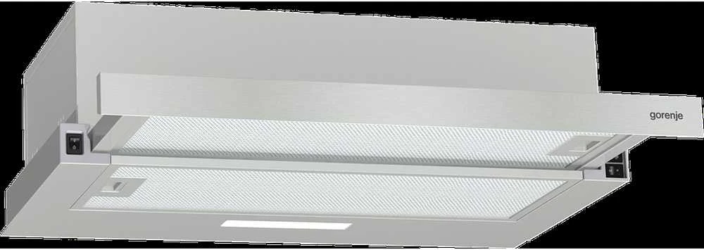 Gartraukis Gorenje | Gaubtas | TH60E3X | Teleskopinis | C energijos vartojimo efektyvumo klasė | Plotis 60 cm | 350 m³/h | Mechaninis valdymas | LED | Inox