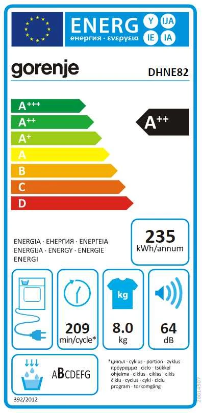 Džiovyklė Gorenje DHNE82