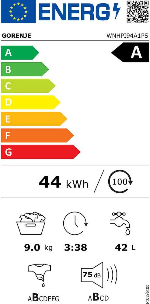 Skalbimo mašina Gorenje WNHPI94A1PS