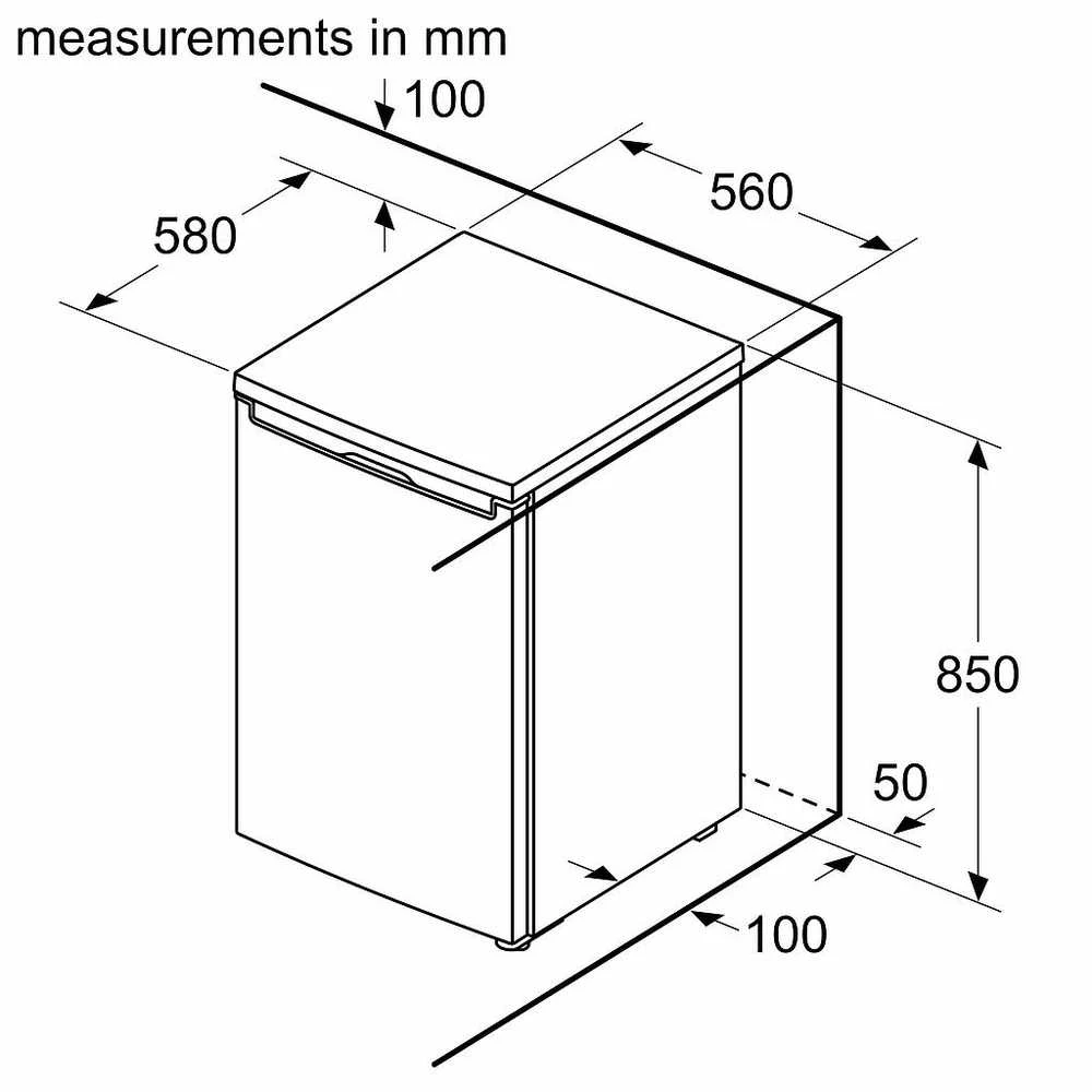 Bosch GTV15NWEB Serija 2, Under Counter Šaldiklis, 85 x 56 cm