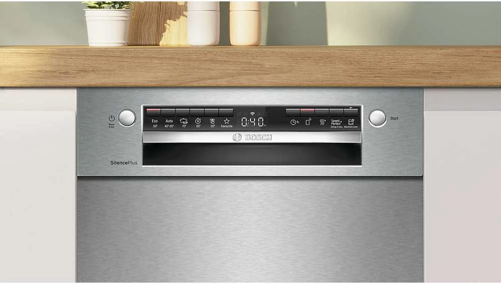 Bosch SPU4HMS10E Serija 4, Indaplovė, montuojama iš apačios, 45 cm, Šlifuotas plienas