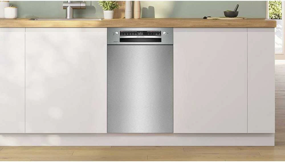 Bosch SPU4HMS10E Serija 4, Indaplovė, montuojama iš apačios, 45 cm, Šlifuotas plienas