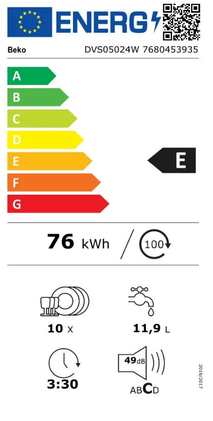 Indaplovė BEKO DVS05024W