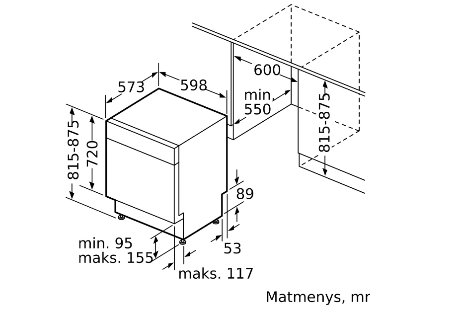 Bosch Series 6, built-under indaplovė, 60 cm, Baltas SMU6ZCW00S