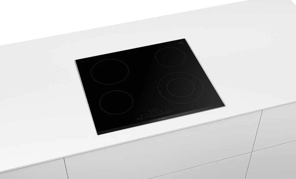 Bosch PKF675FP2E Serija 6, Elektrinė kaitlentė, 60 cm, kaitlentė su plieniniu rėmu