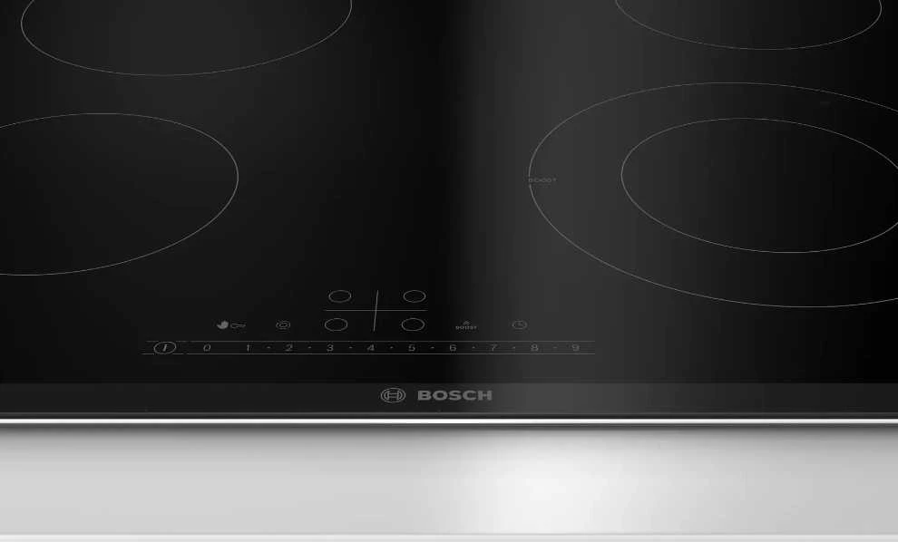 Bosch PKF675FP2E Serija 6, Elektrinė kaitlentė, 60 cm, kaitlentė su plieniniu rėmu
