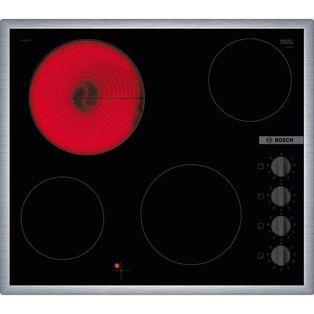 Bosch PKE645CA2E Serija 2, Elektrinė kaitlentė, 60 cm, kaitlentė su plieniniu rėmu