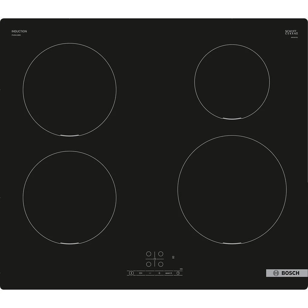 Bosch Serija 4, Indukcinė kaitlentė, 60 cm, Juodas, kaitlentė be rėmo PUE611BB5D