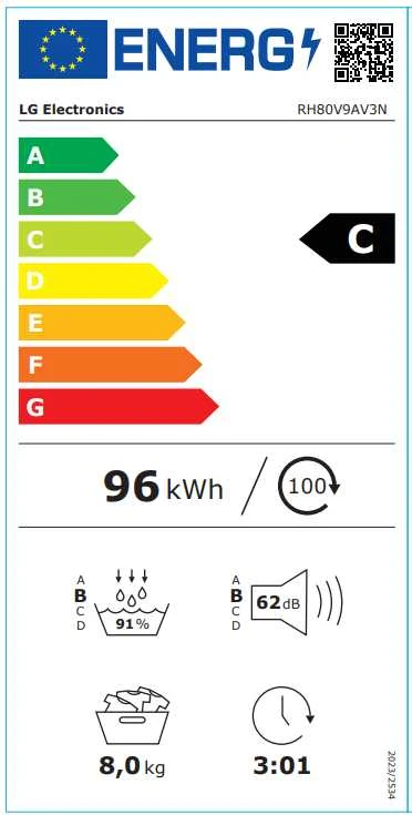 Džiovyklė LG RH80V9AV3N