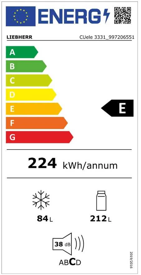 LIEBHERR CUele 3331 Pure Šaldytuvas-šaldiklis