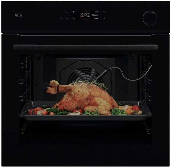 Įmontuojama orkaitė AEG 7000 serija, MealAssist with SteamCrisp, NBR7P631SB, su maisto termometru