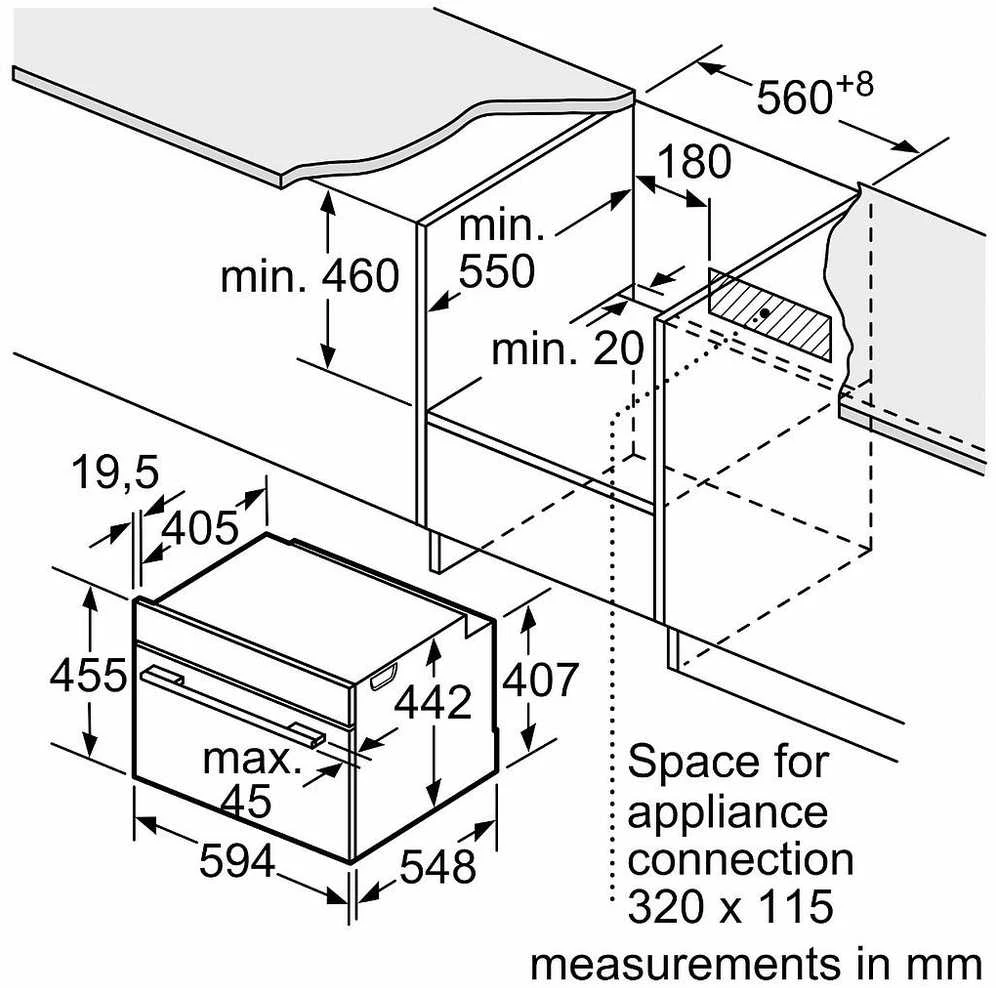 Bosch | Kompaktiška orkaitė su mikrobangų krosnelės funkcija | CMG7241B1 | Hidrolizė | Juodas