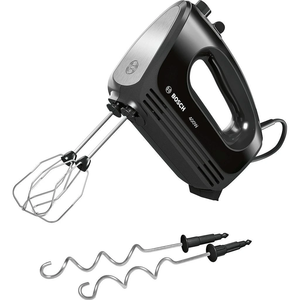 Plakiklis Bosch MFQ2420B Rankinis maišytuvas, CleverMixx, 400 W, Juoda, šiaušto nerūdijančio plieno