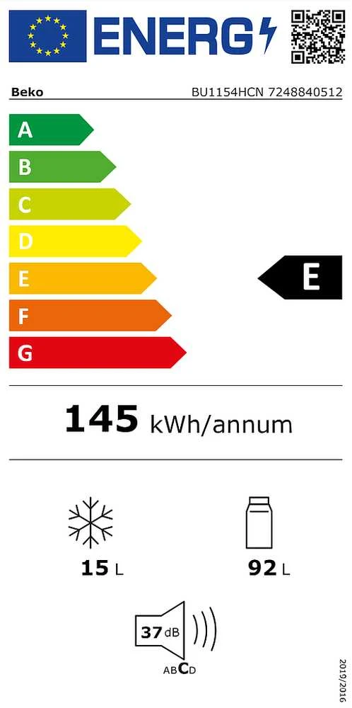 Šaldytuvas BEKO BU1154HCN (Nemokamas pristatymas)