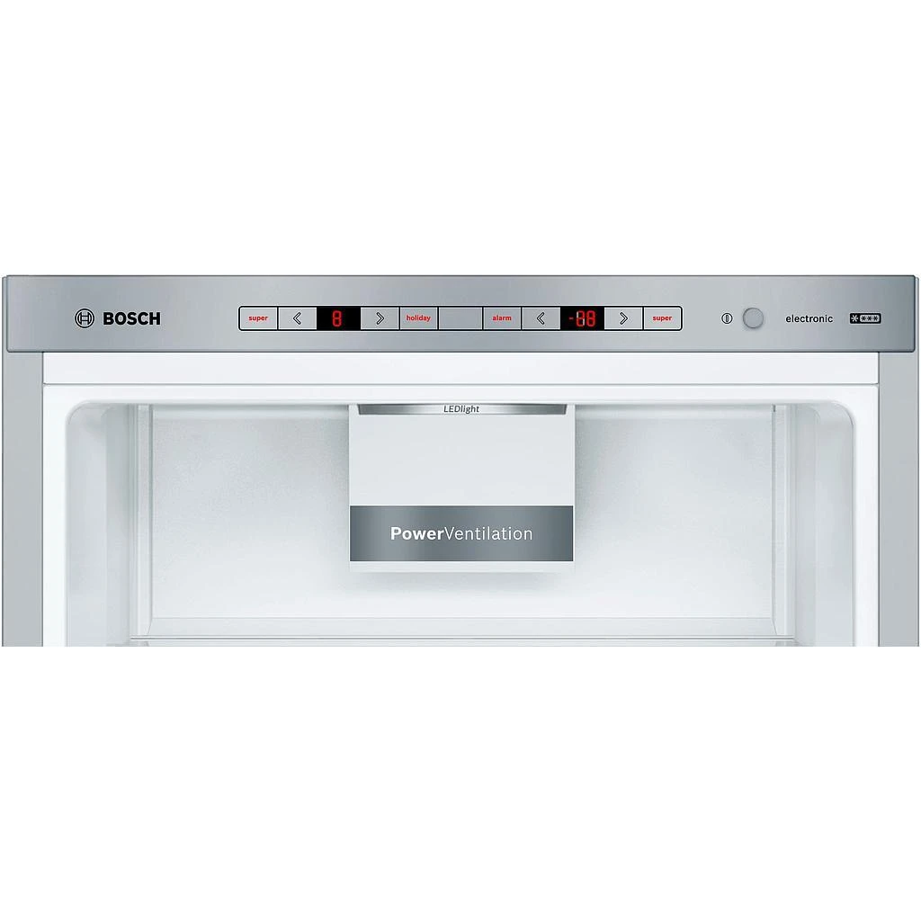 Bosch KGE398IBP Serija 6, Laisvai statomas šaldytuvas-šaldiklis su šaldiklio skyriumi apačioje, 201 x 60 cm, Nerūdijančio plieno