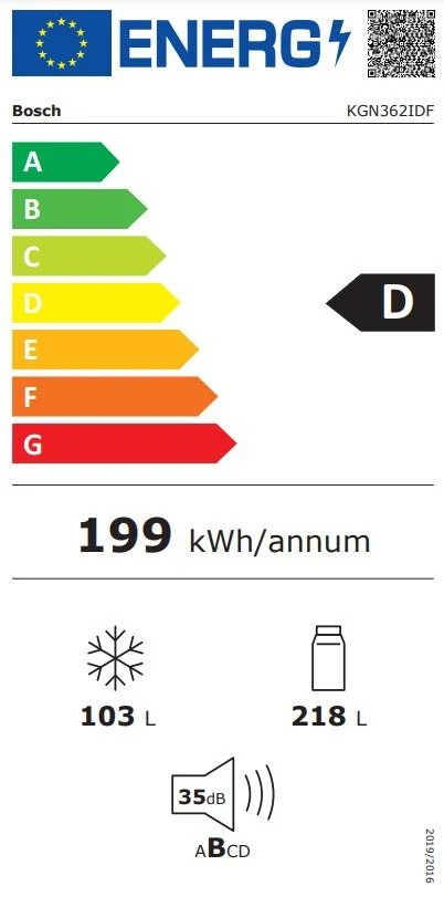 Šaldytuvas Bosch KGN362IDF Serie | 4, Laisvai statomas, 186 x 60 cm, inox-easyclean
